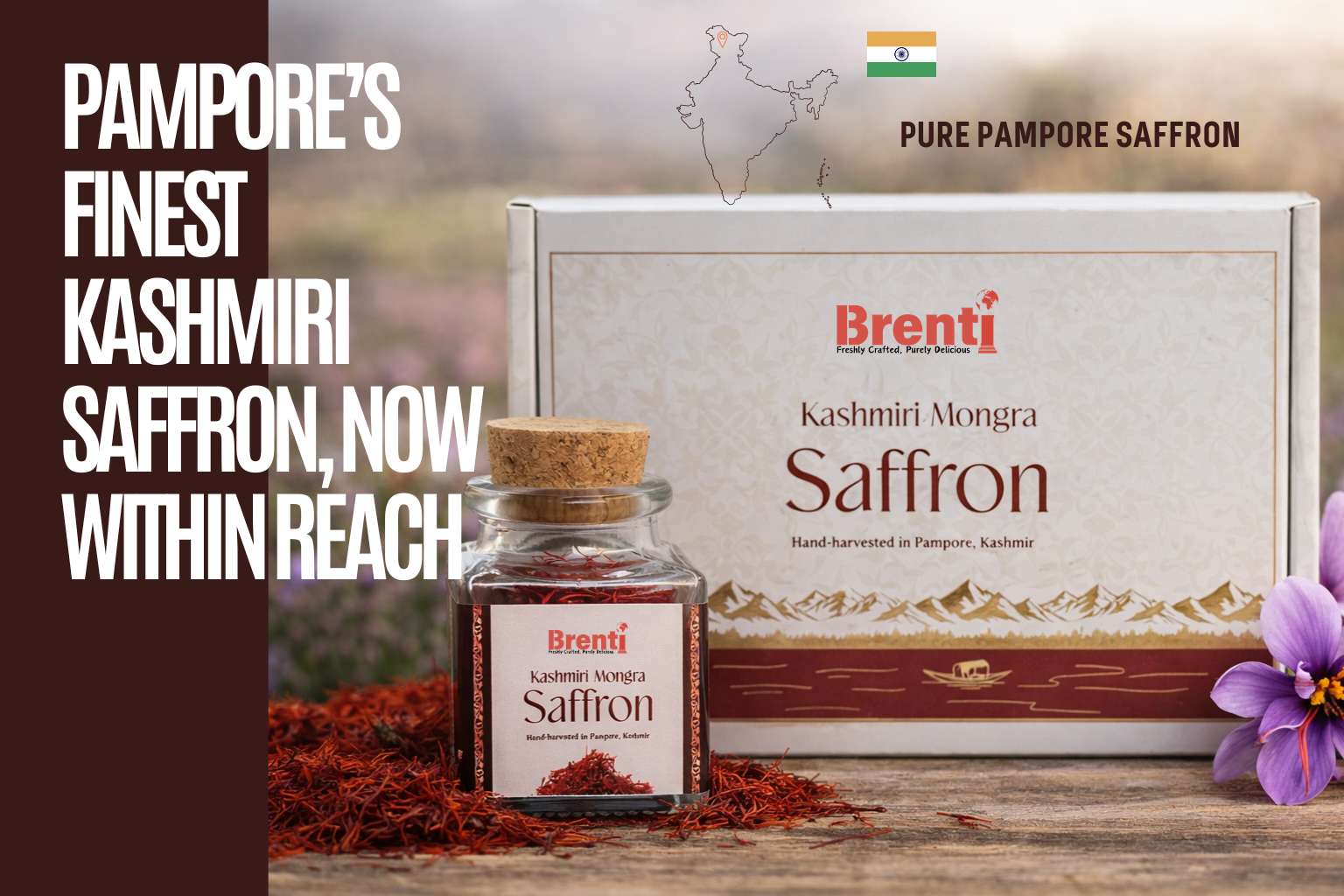 Pure Kashmiri Pampore Saffron - Brenti 